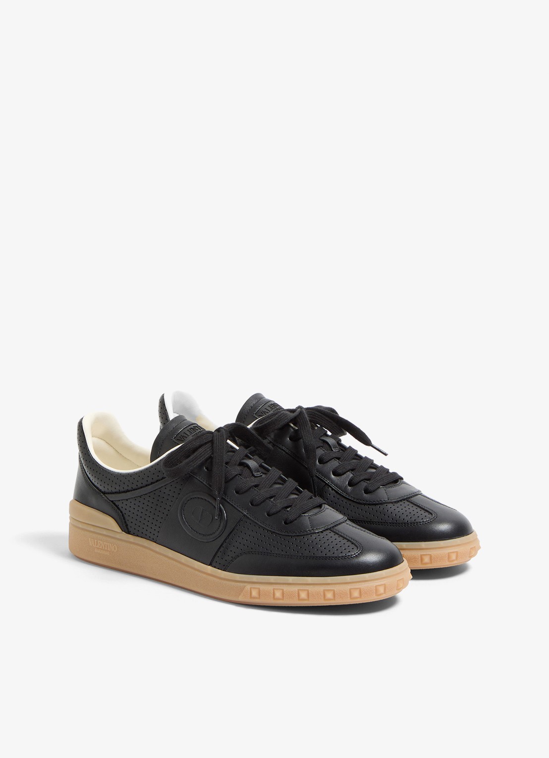 Valentino Garavani Sneaker van kalfsleer - detail zwart