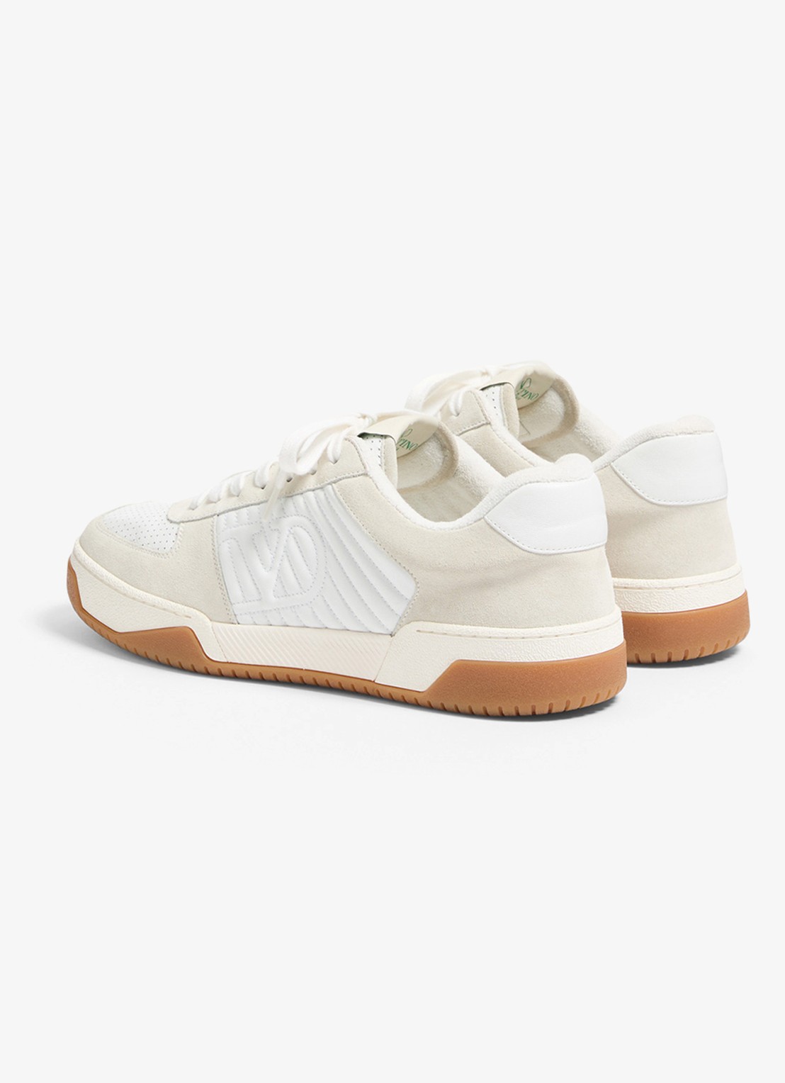 Valentino Garavani Sneaker van leer met suède details - achterkant 3 gebroken wit