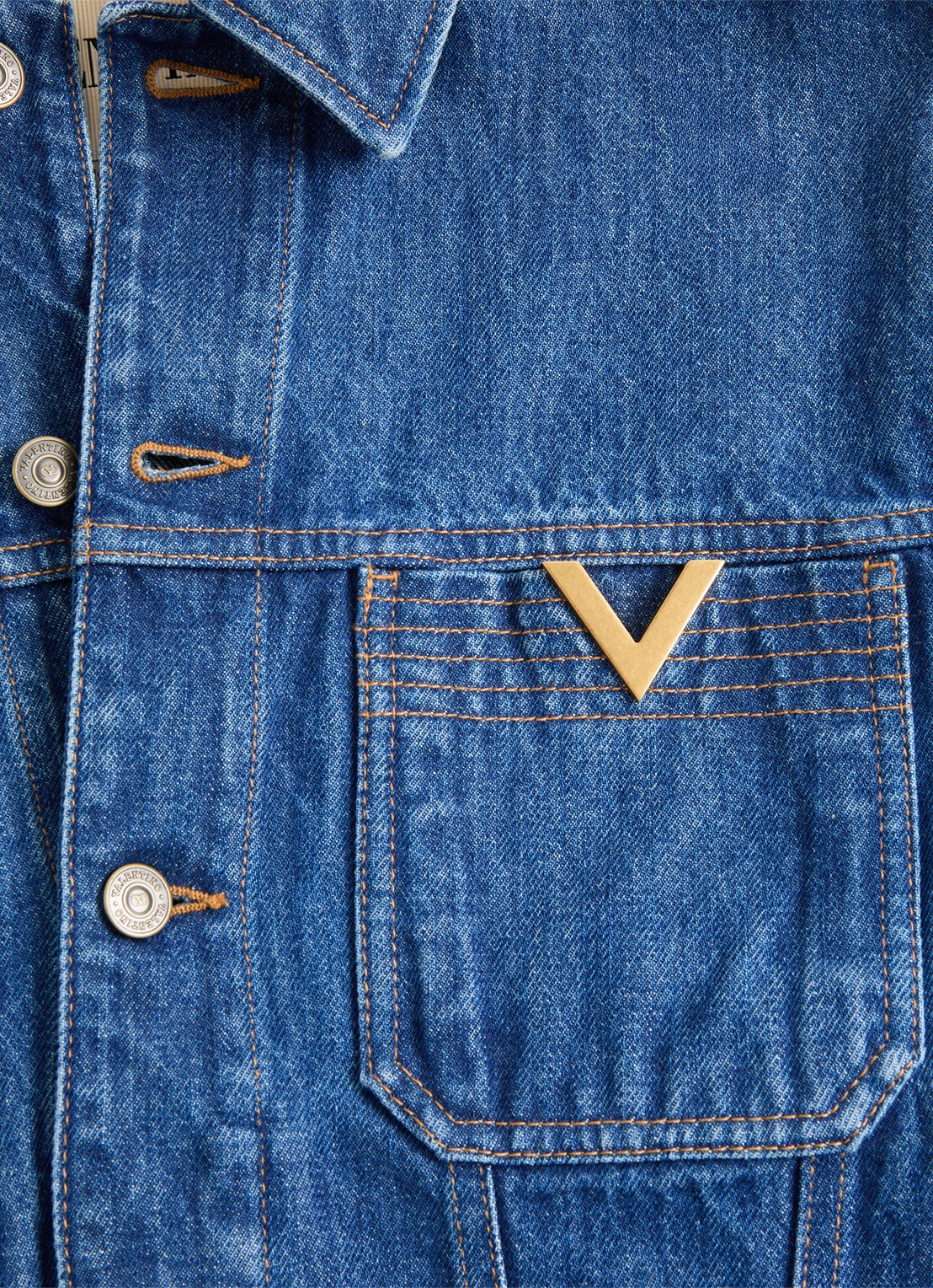 Valentino Garavani Spijkerjas met borst- en steekzakken - detail 8 indigo