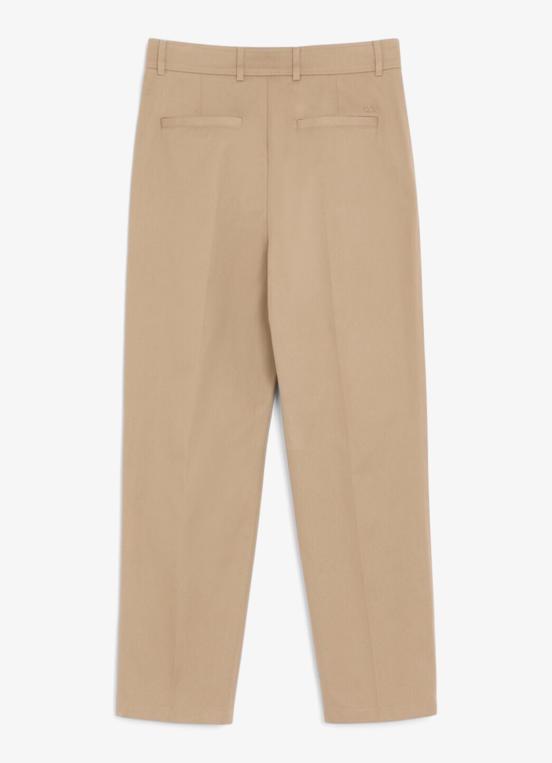 Valentino Garavani Straight fit chino met plooidetails - achterkant 3 donkerbeige