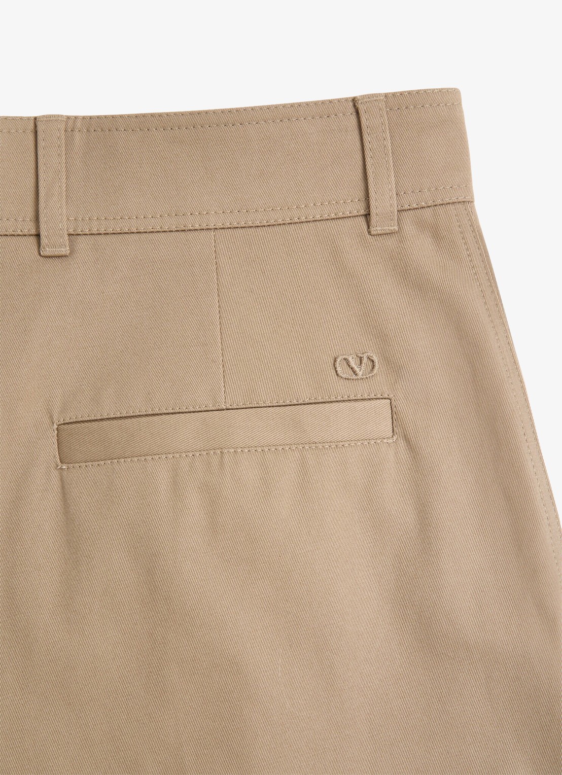 Valentino Garavani Straight fit chino met plooidetails - detail 2 donkerbeige