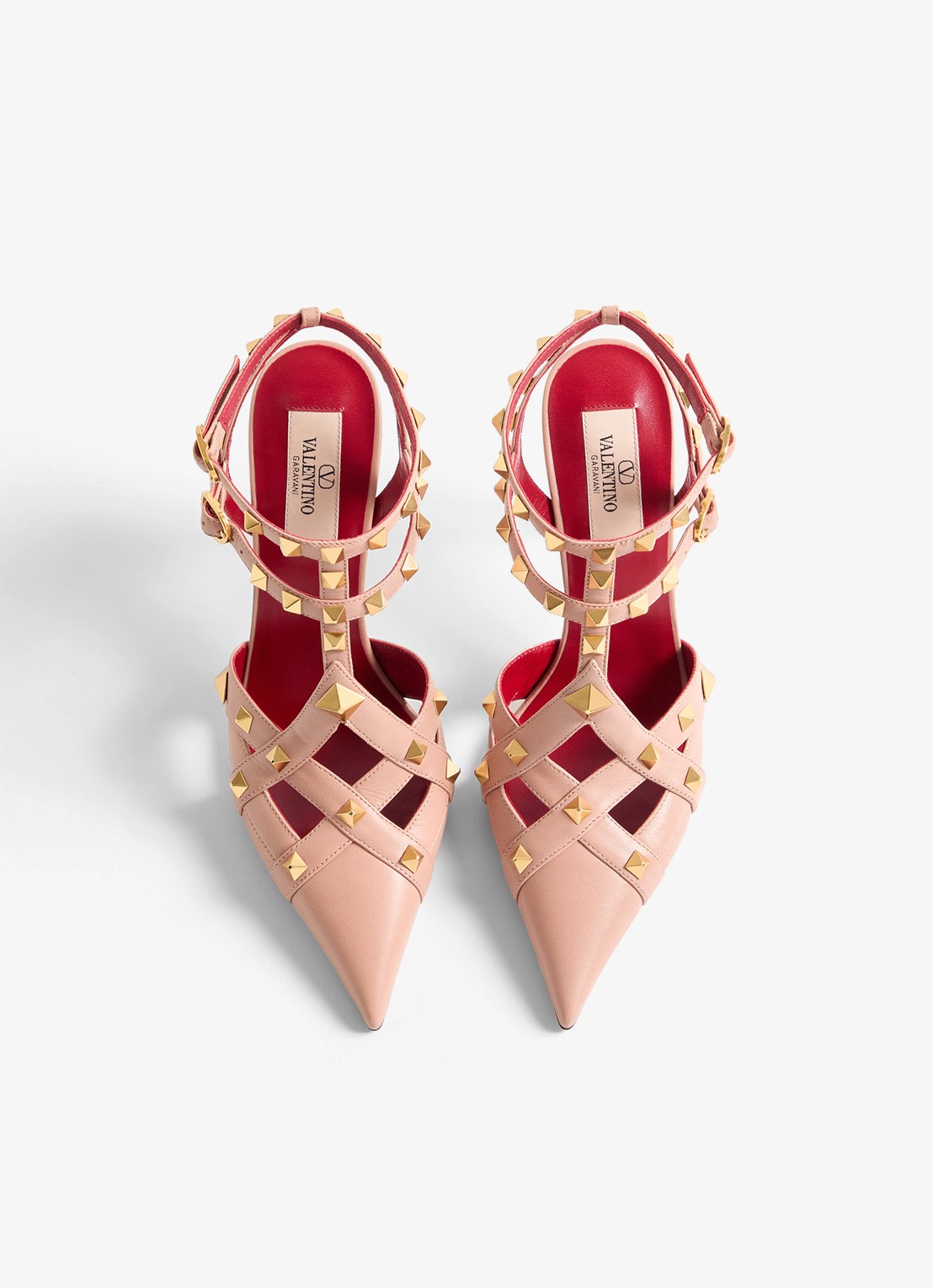 Valentino Garavani Studdy sandalette van geitenleer met studs - detail 2 oudroze