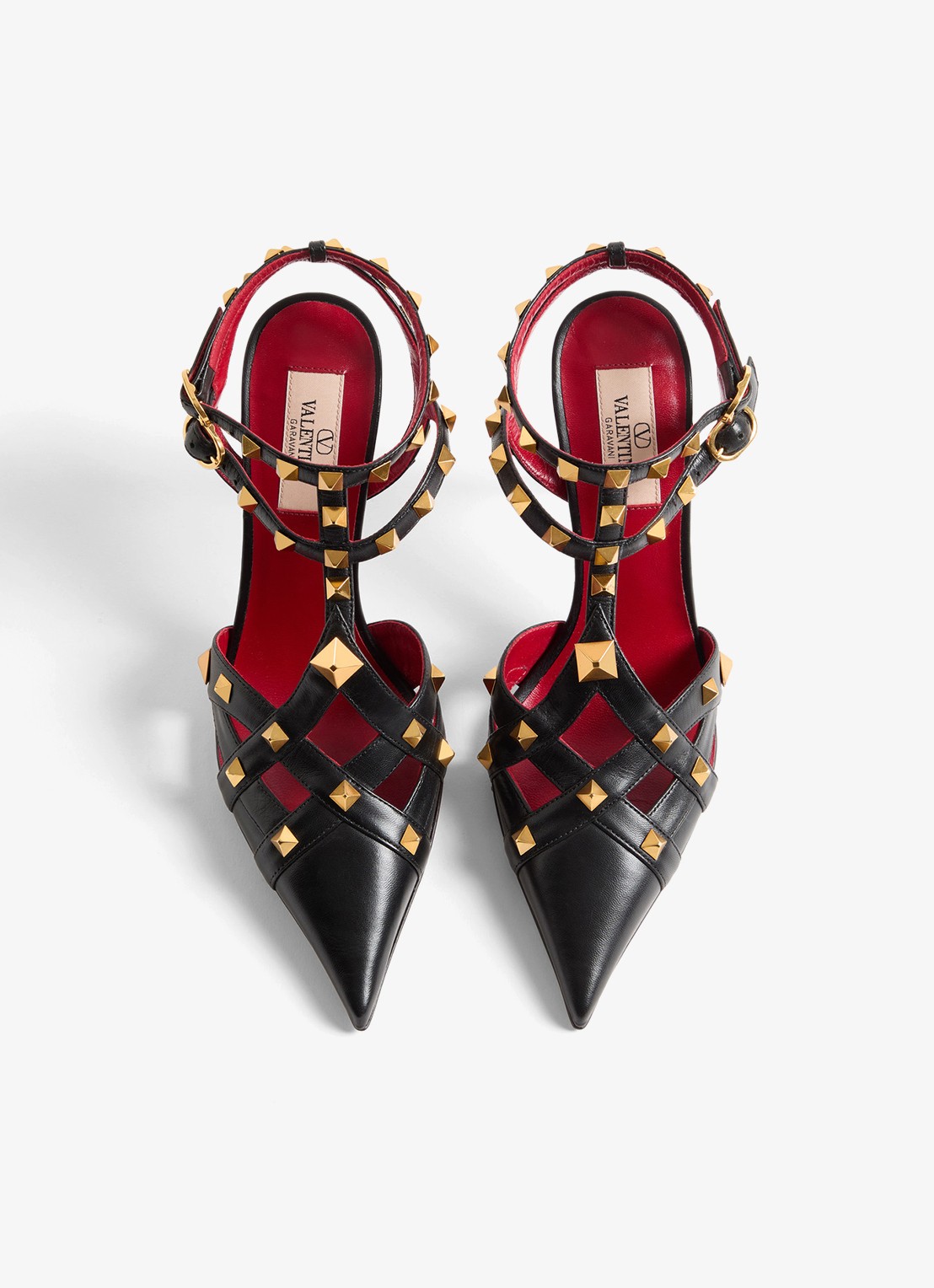 Valentino Garavani Studdy sandalette van geitenleer met studs - detail 3 zwart