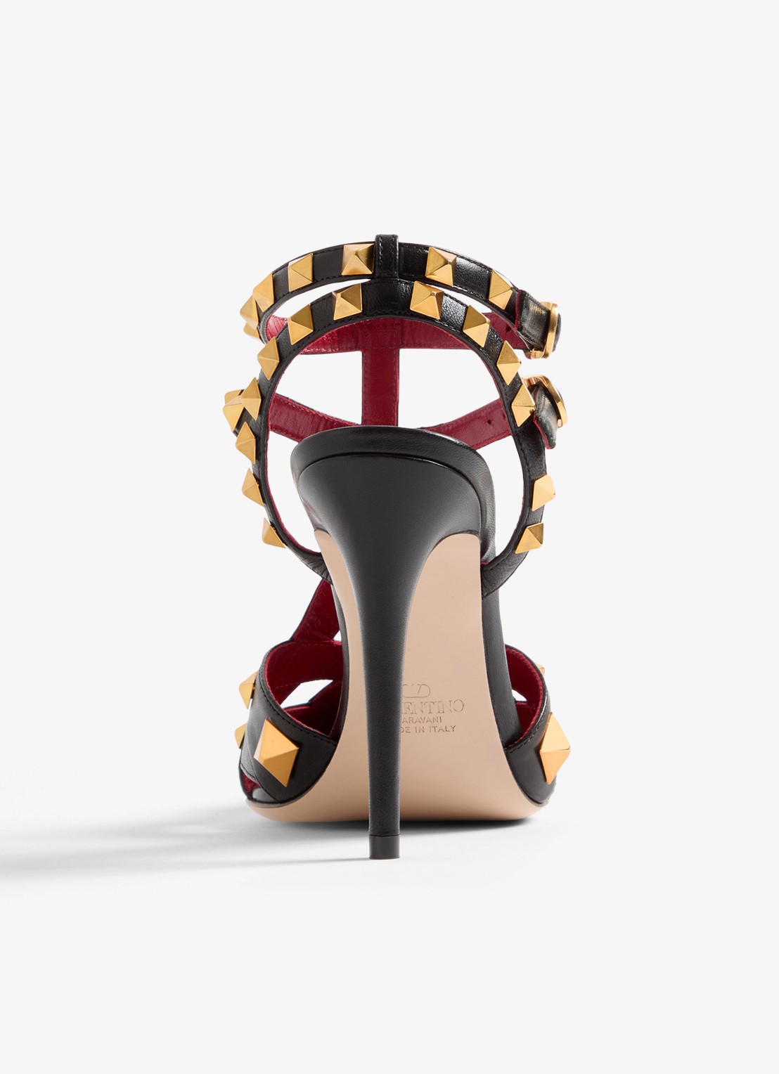 Valentino Garavani Studdy sandalette van geitenleer met studs - detail 5 zwart