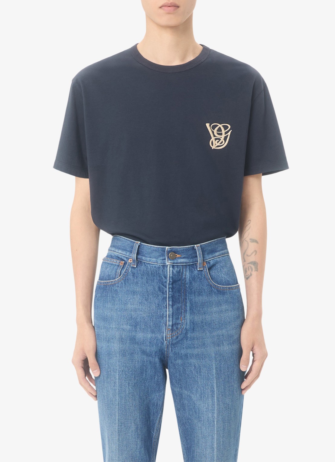 Valentino Garavani T-shirt met logo - detail donkerblauw
