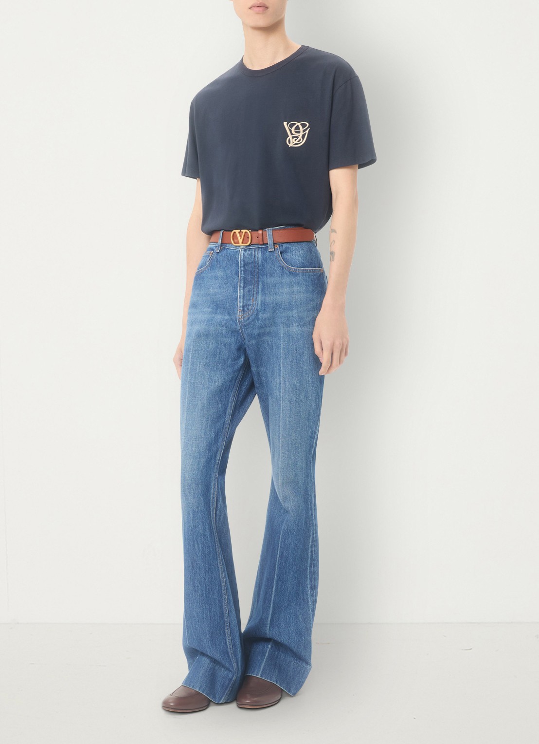 Valentino Garavani T-shirt met logo - voorkant 7 donkerblauw