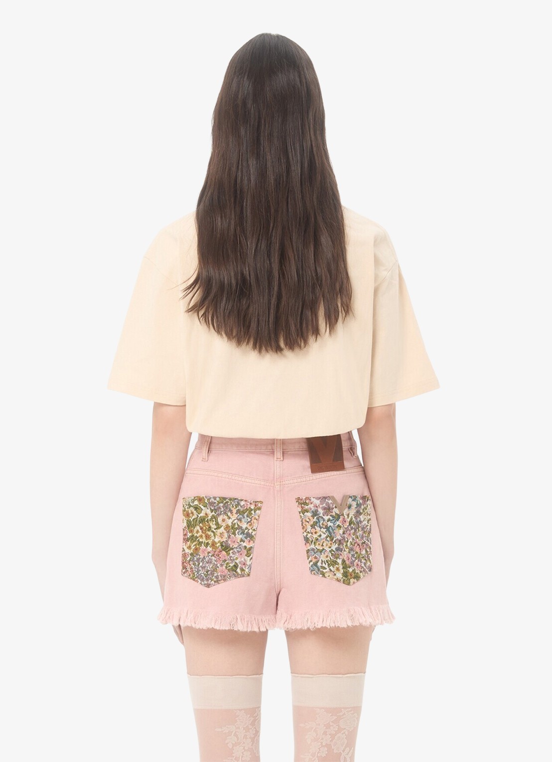 Valentino Garavani T-shirt met logoborduring - achterkant creme