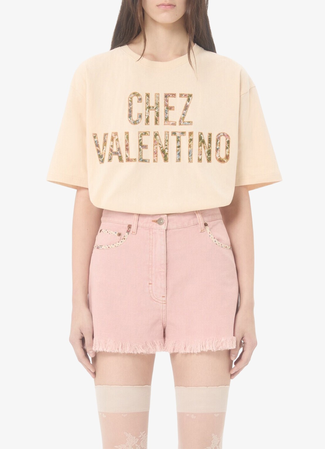 Valentino Garavani T-shirt met logoborduring - detail 4 creme