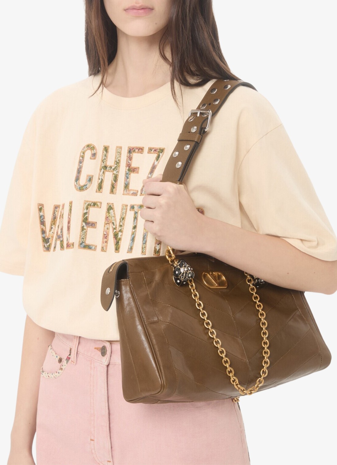 Valentino Garavani T-shirt met logoborduring - detail 6 creme