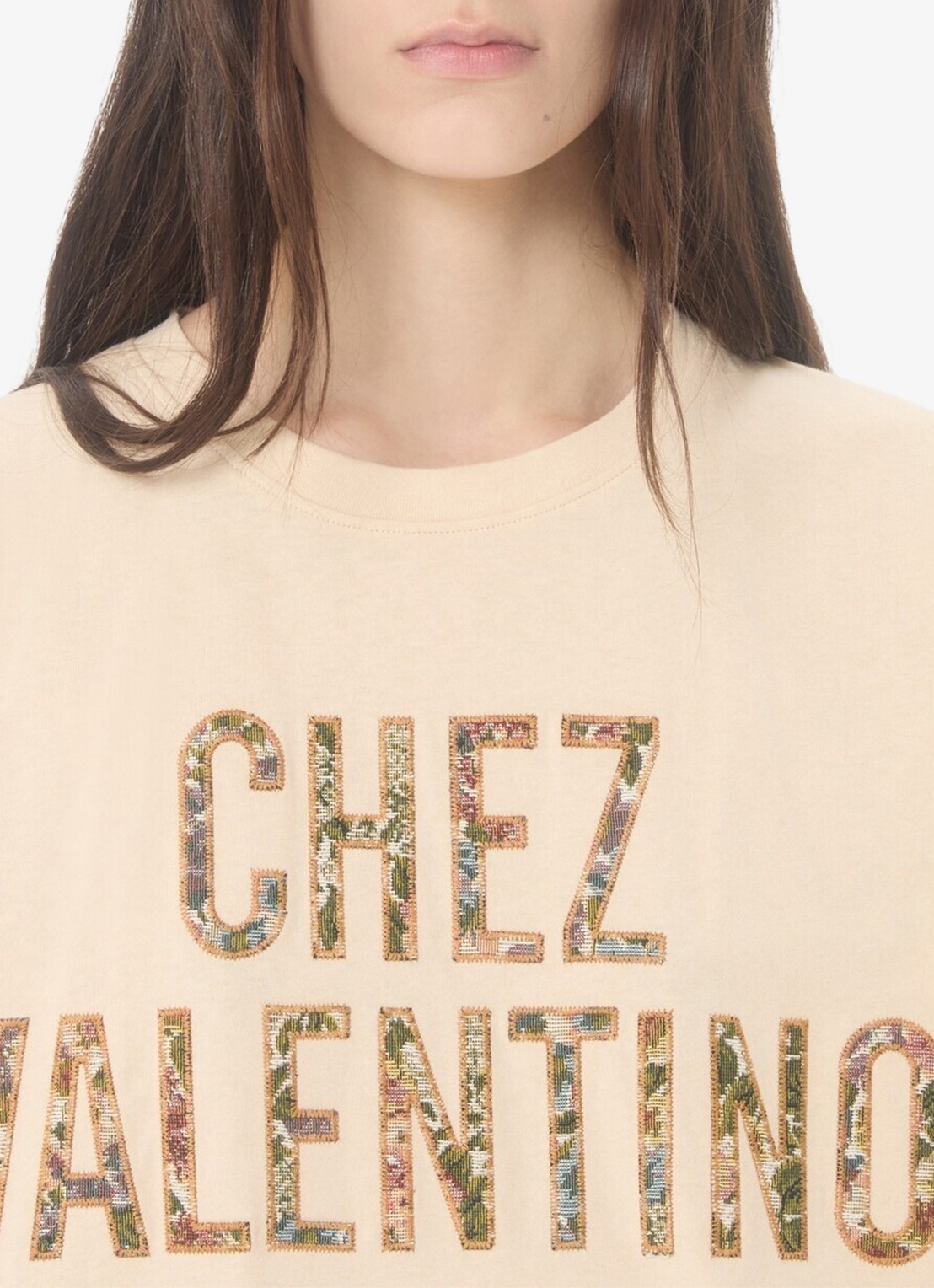 Valentino Garavani T-shirt met logoborduring - detail 7 creme