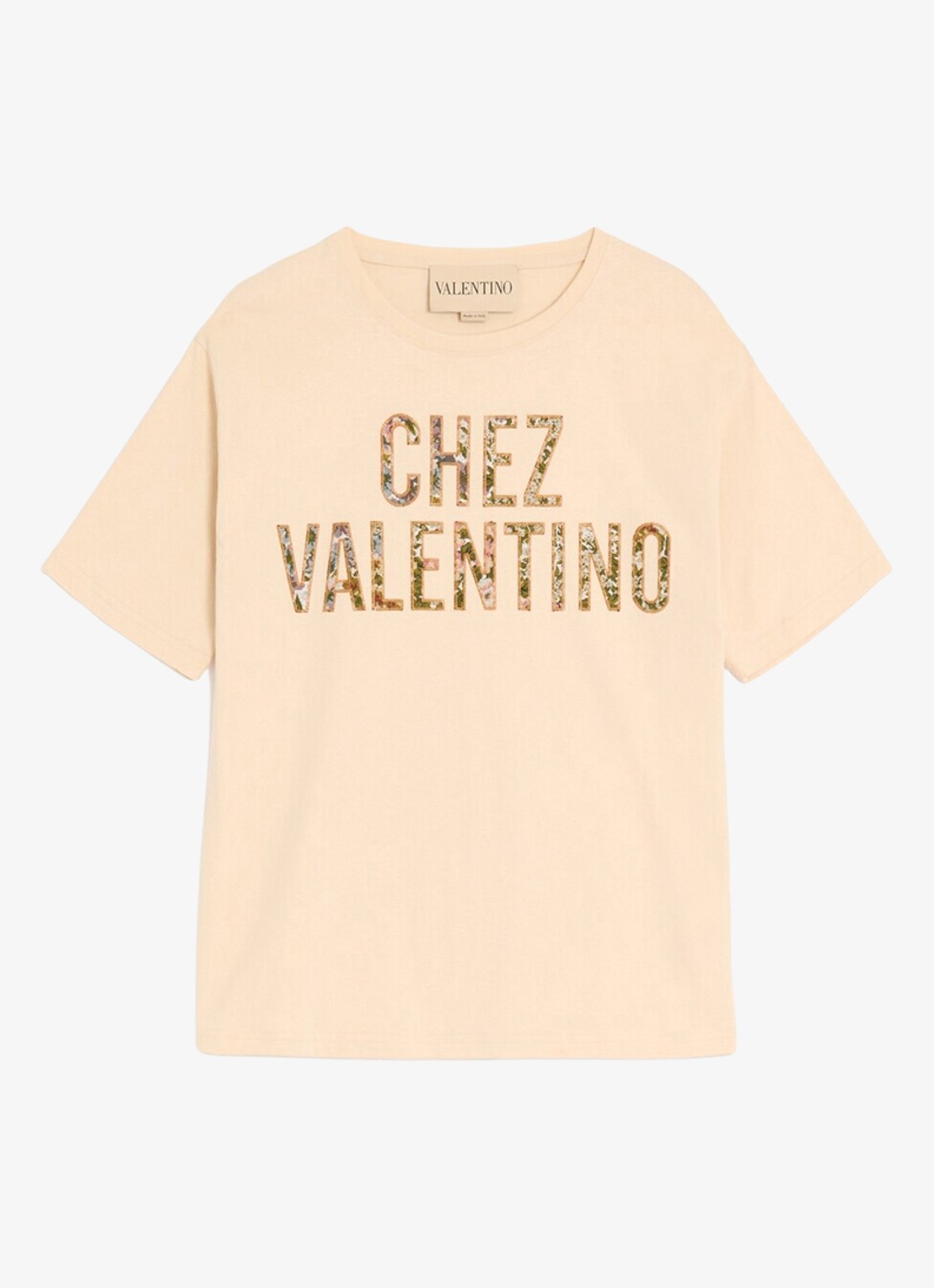 Valentino Garavani T-shirt met logoborduring - voorkant 2 creme