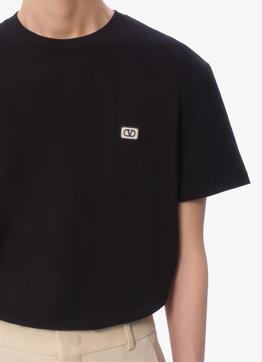 Valentino Garavani T-shirt met logoborduring - detail 3 zwart