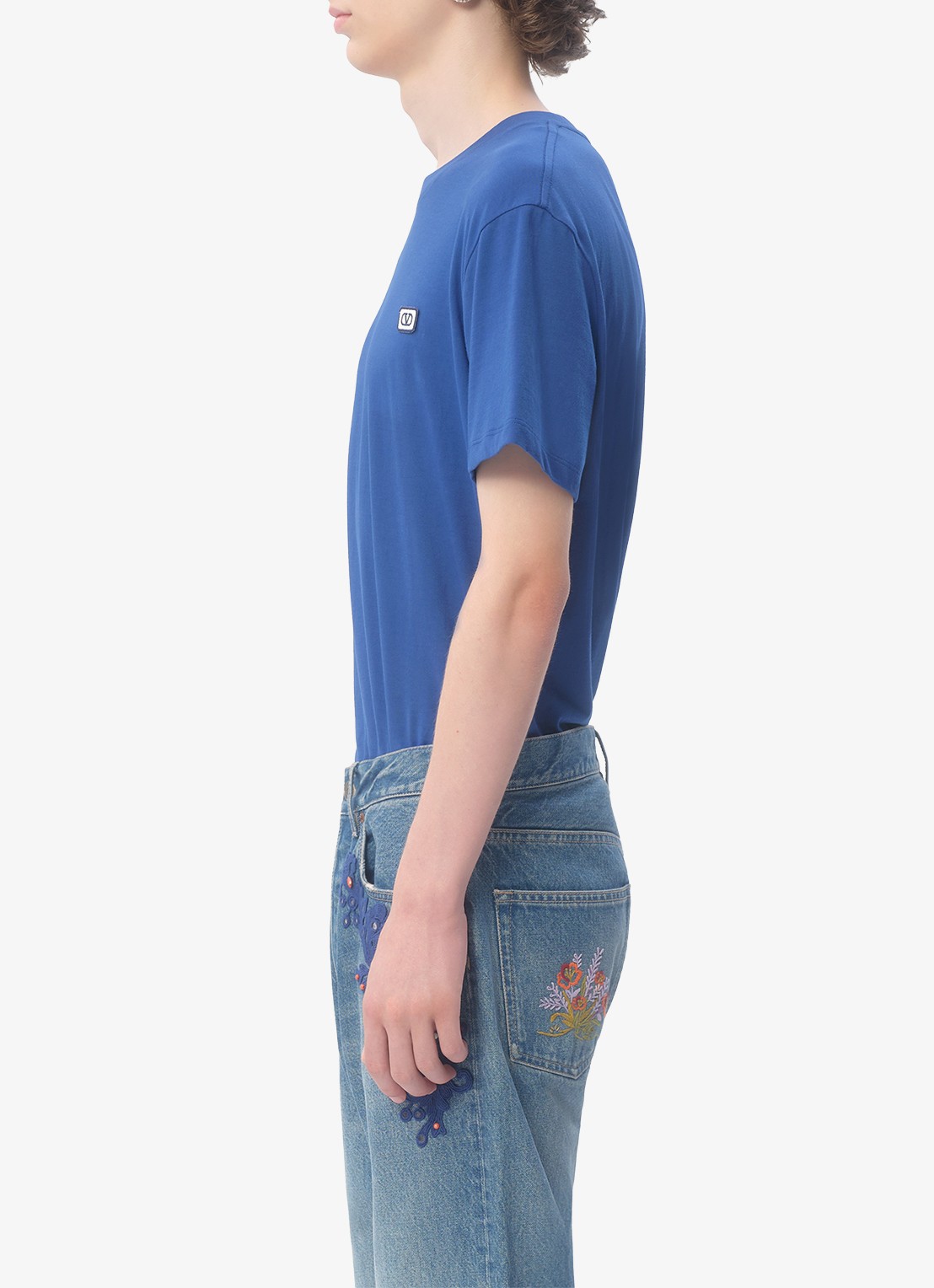 Valentino Garavani T-shirt met logoborduring - detail 4 blauw
