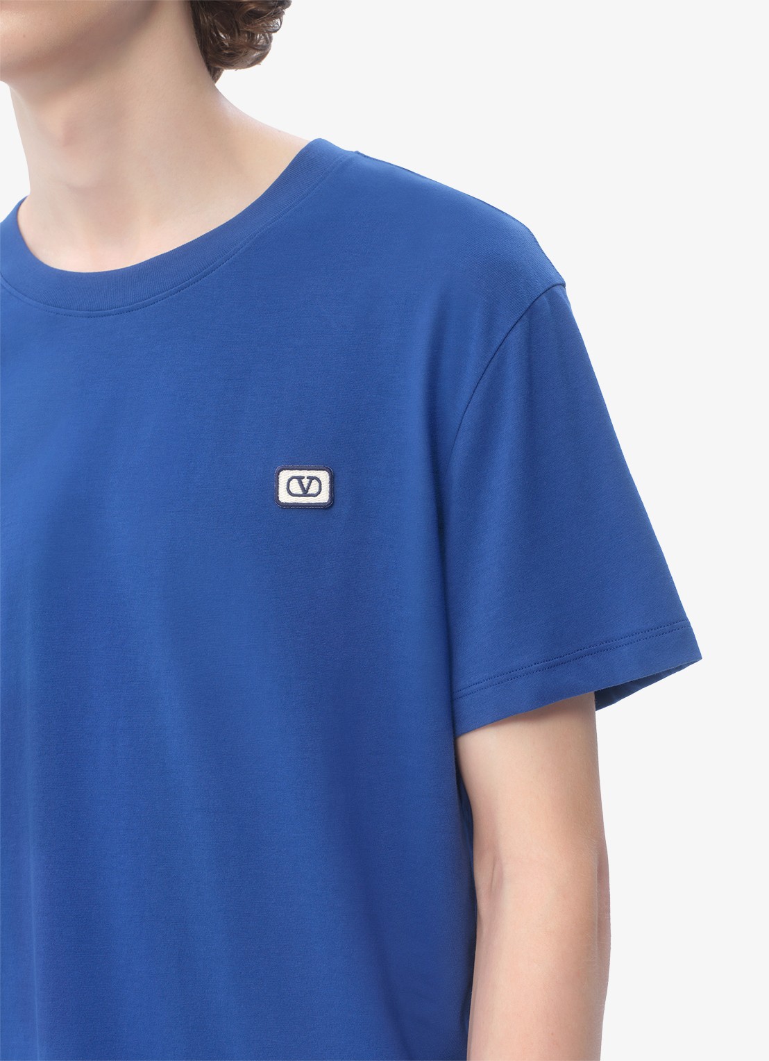 Valentino Garavani T-shirt met logoborduring - detail 5 blauw