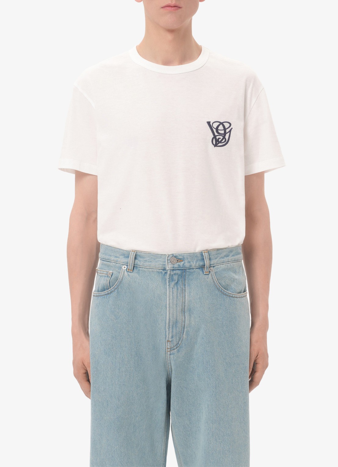 Valentino Garavani T-shirt met logoborduring - detail wit