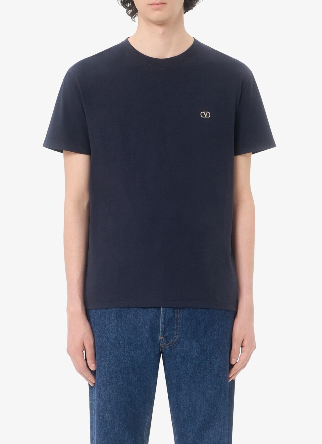 Valentino Garavani T-shirt met logoborduring - detail 4 donkerblauw