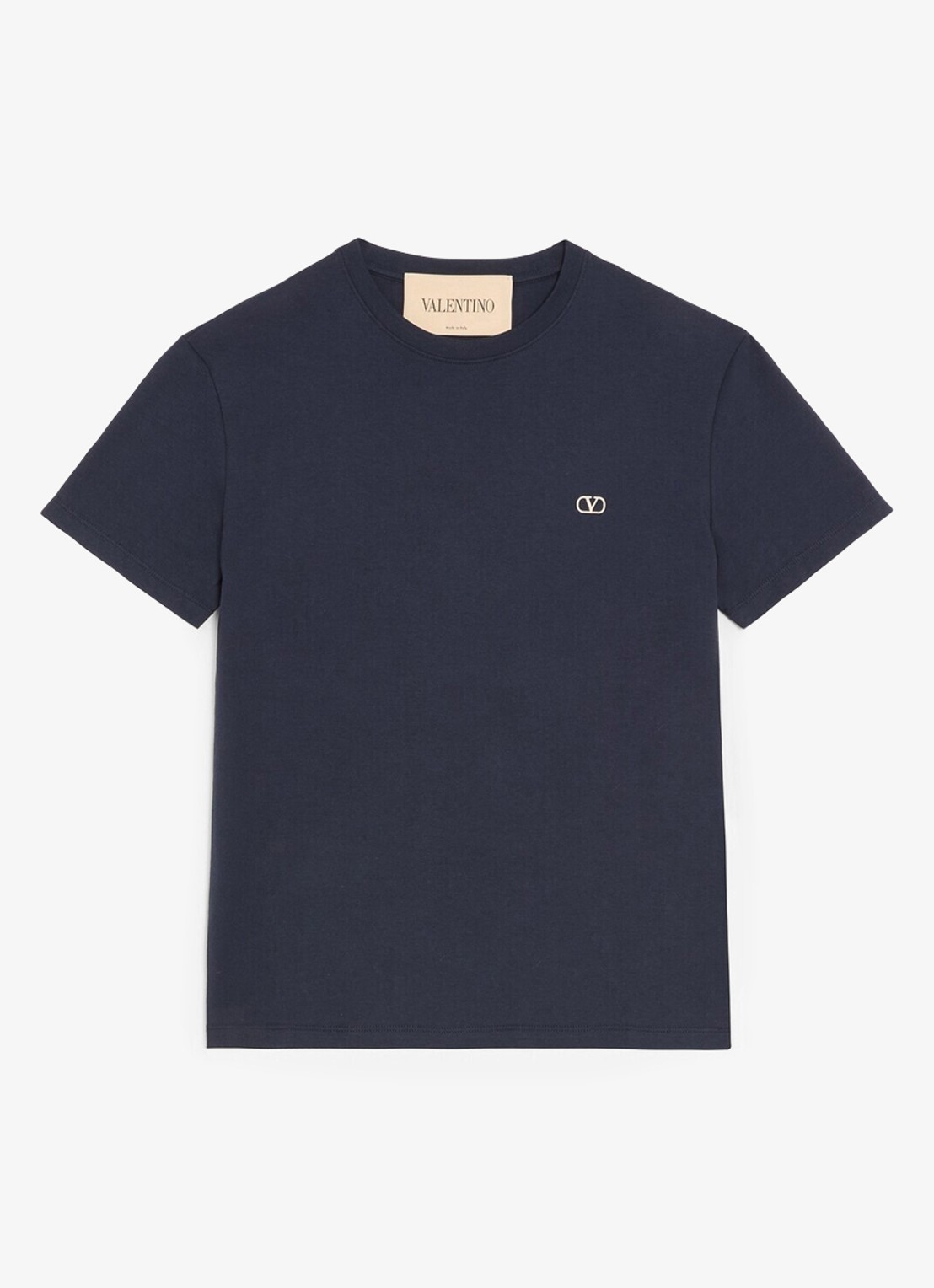Valentino Garavani T-shirt met logoborduring - voorkant donkerblauw