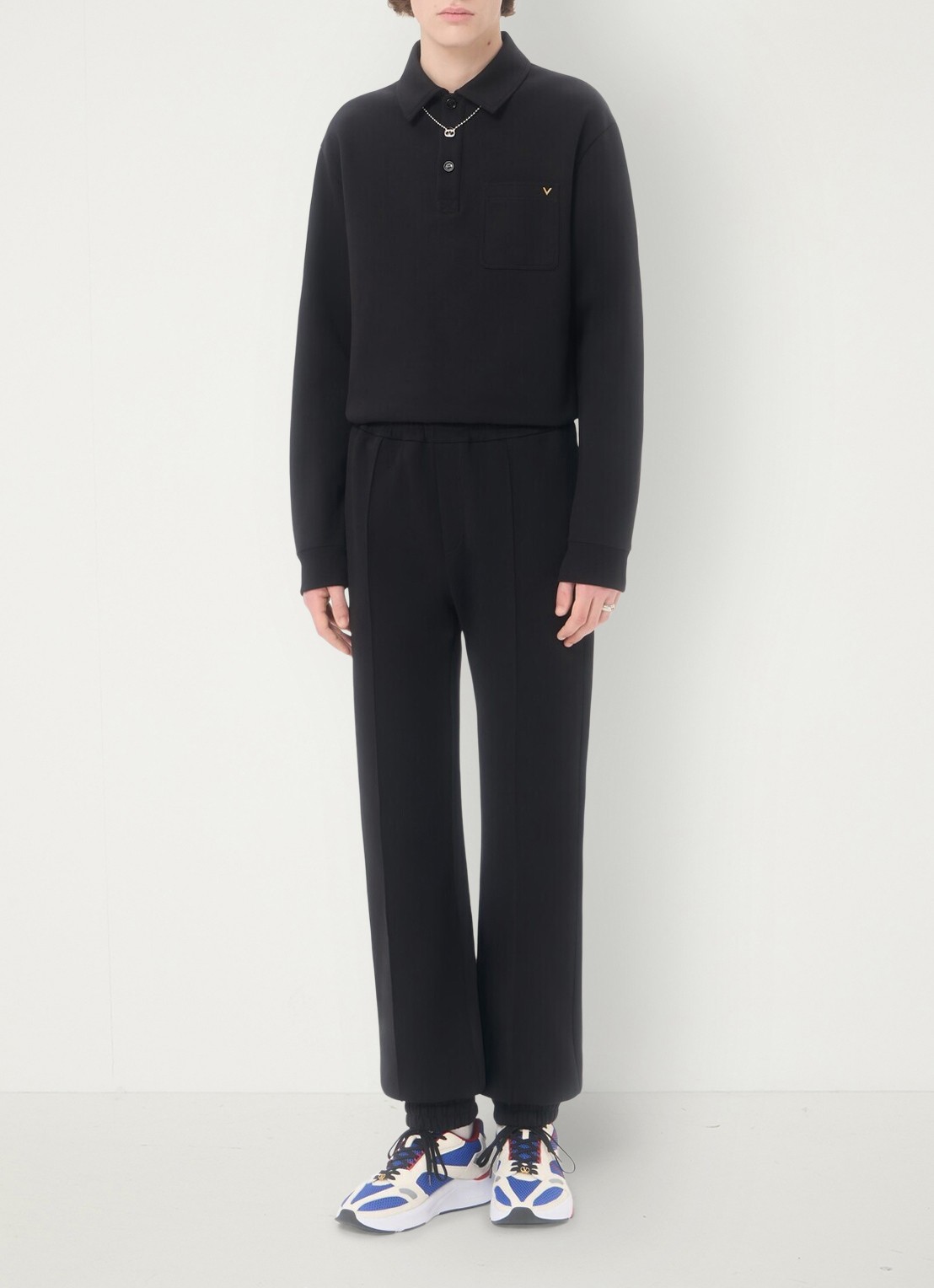 Valentino Garavani Tapered fit joggingbroek met steekzakken - voorkant 2 zwart