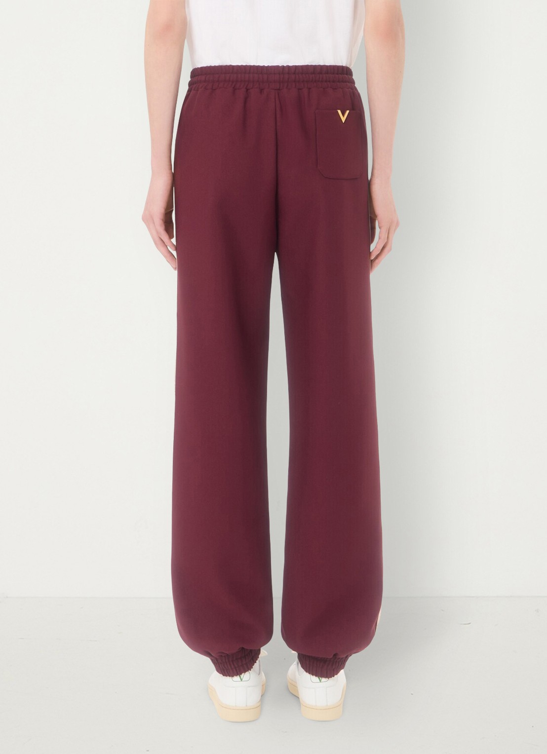 Valentino Garavani Tapered fit trackpants met steekzakken - achterkant 6 bordeauxrood