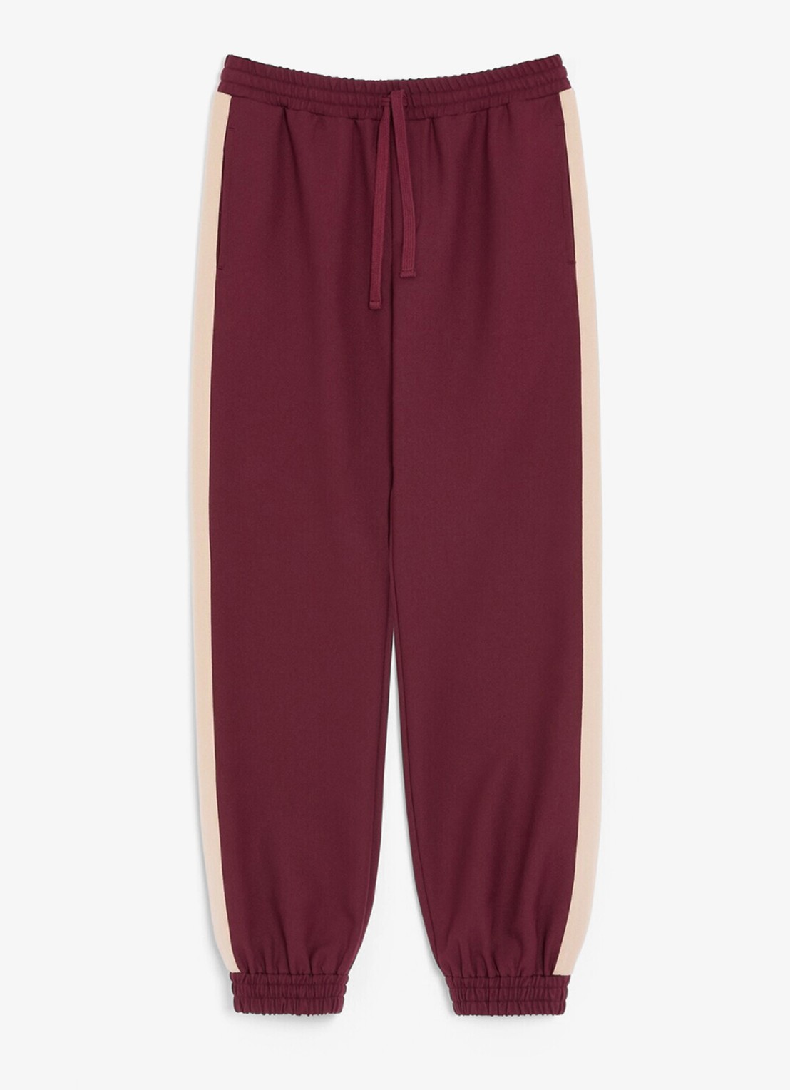Valentino Garavani Tapered fit trackpants met steekzakken - voorkant bordeauxrood