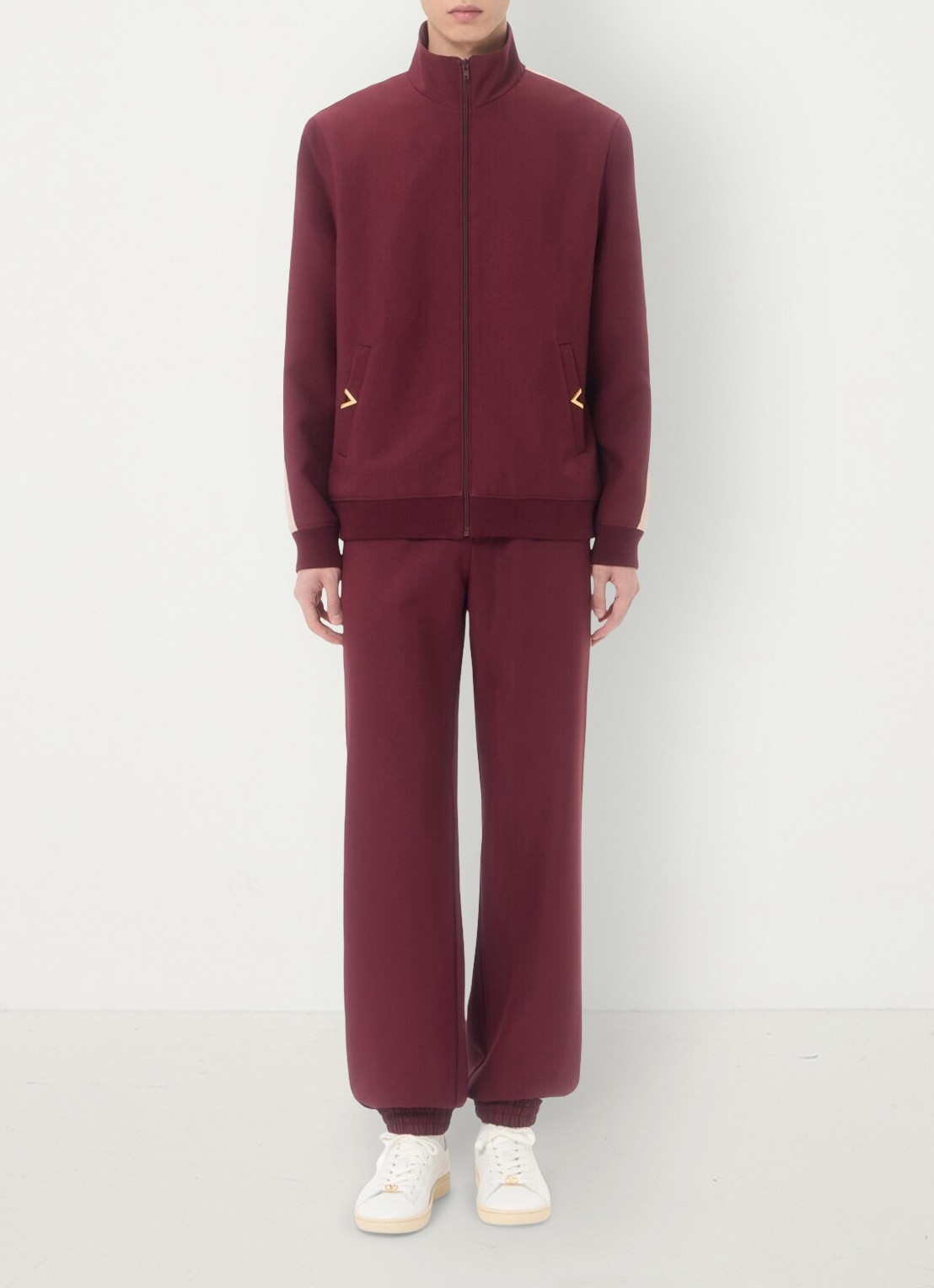 Valentino Garavani Tapered fit trackpants met steekzakken - voorkant 2 bordeauxrood