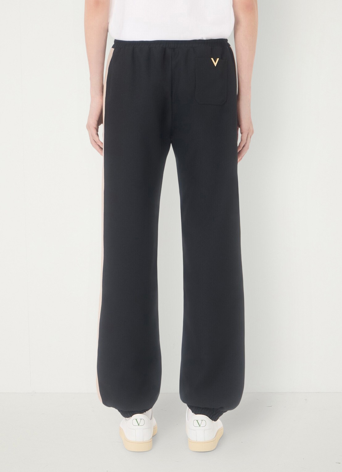 Valentino Garavani Tapered fit trackpants met steekzakken - achterkant zwart
