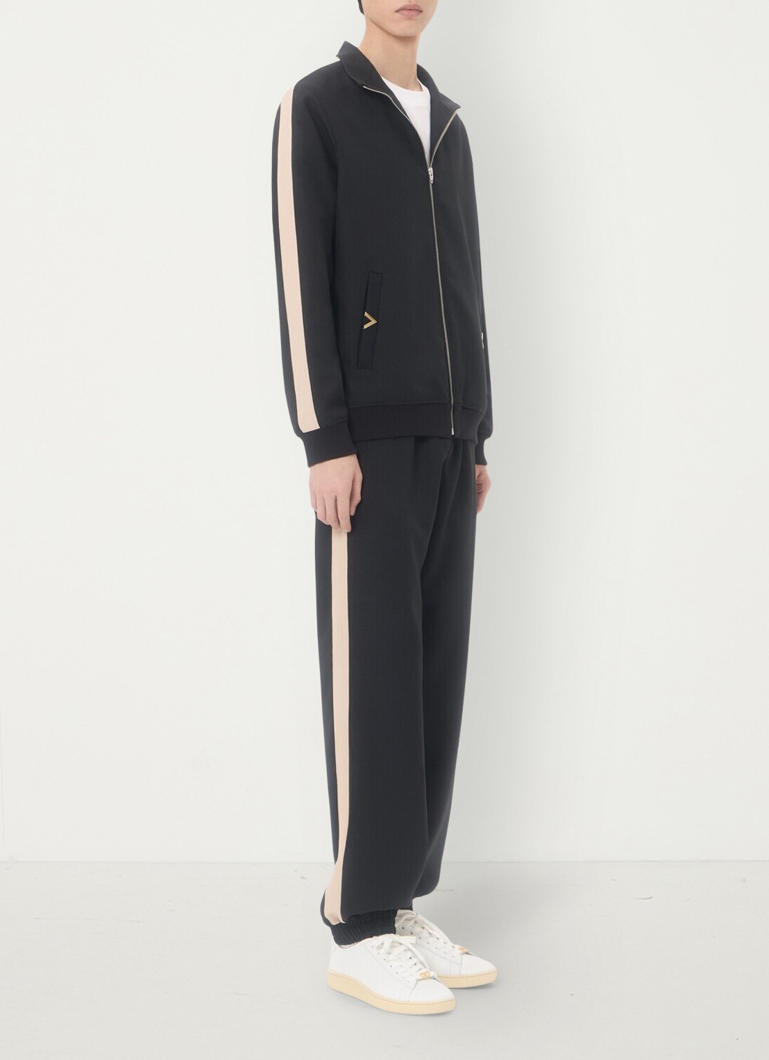 Valentino Garavani Tapered fit trackpants met steekzakken - voorkant 6 zwart