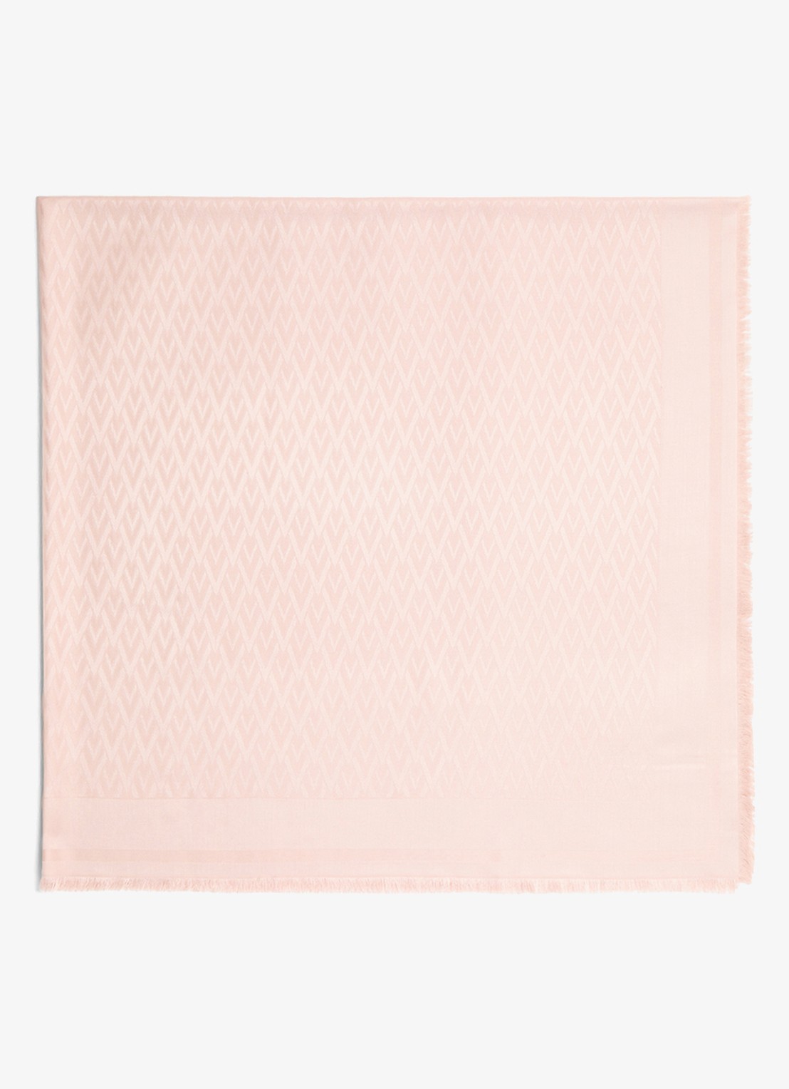 Valentino Garavani Toute la V sjaal in zijdeblend met jacquard dessin 140 x 140 cm - voorkant lichtroze