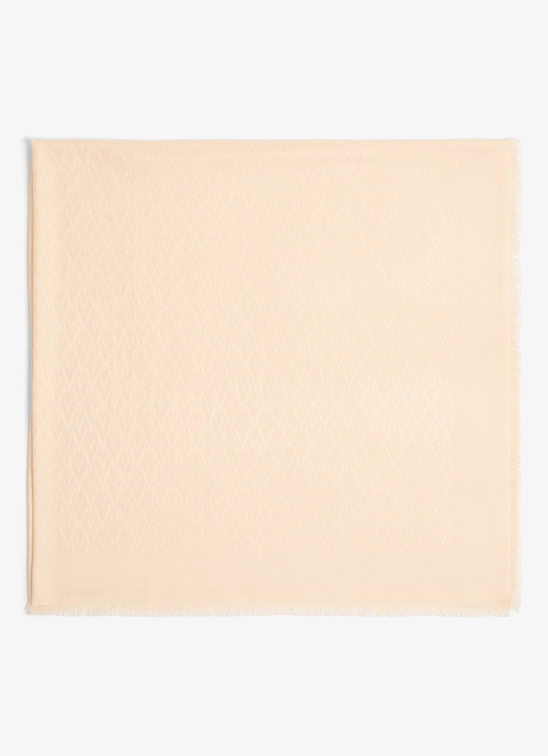 Valentino Garavani Toute la V sjaal in zijdeblend met jacquard dessin 140 x 140 cm - voorkant creme