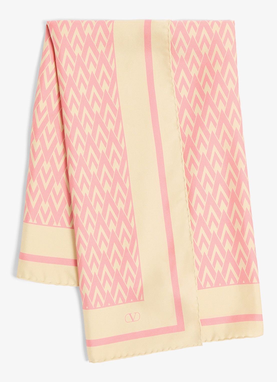 Valentino Garavani Toute la V sjaal van zijde 90 x 90 cm - voorkant 3 roze