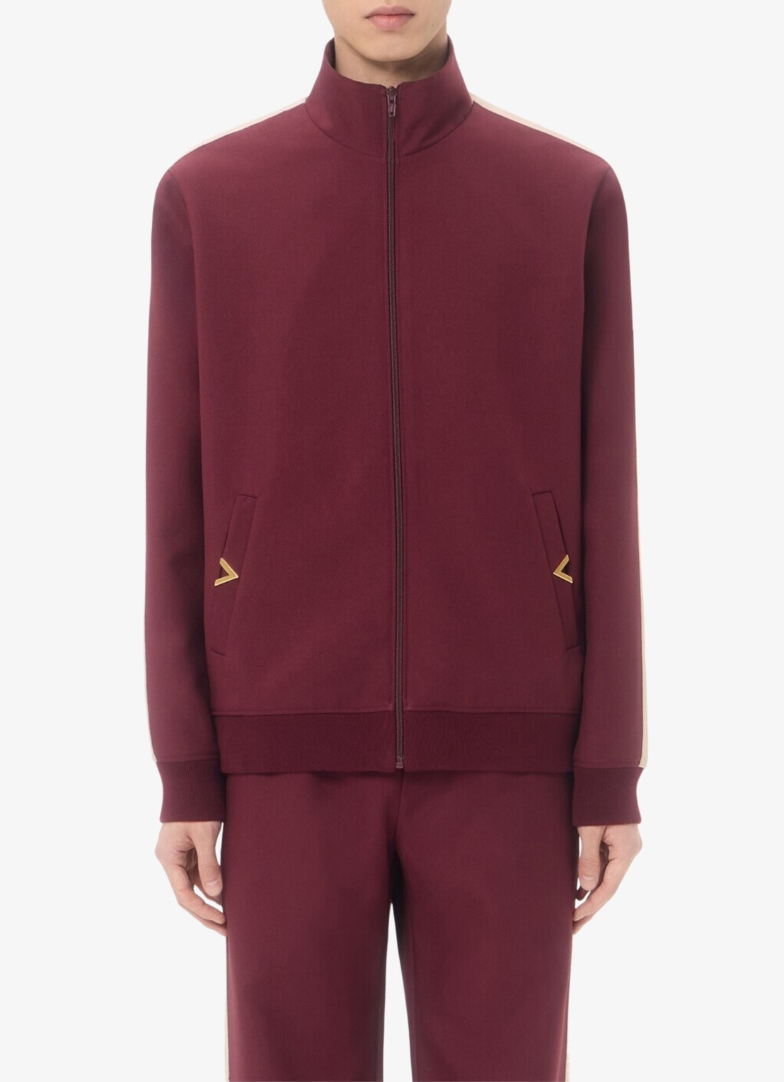 Valentino Garavani Trackvest met steekzakken - detail 3 bordeauxrood