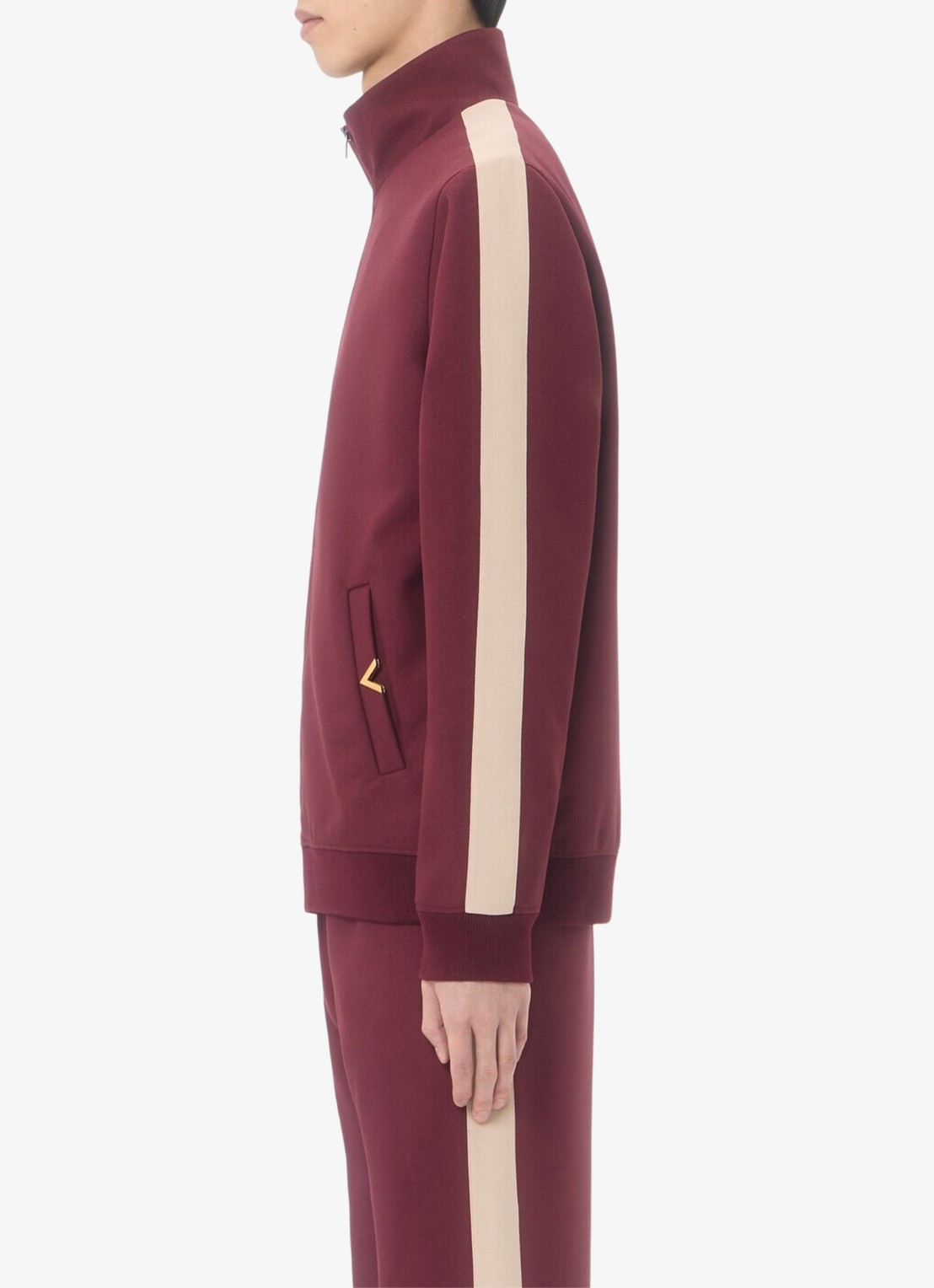 Valentino Garavani Trackvest met steekzakken - detail 4 bordeauxrood