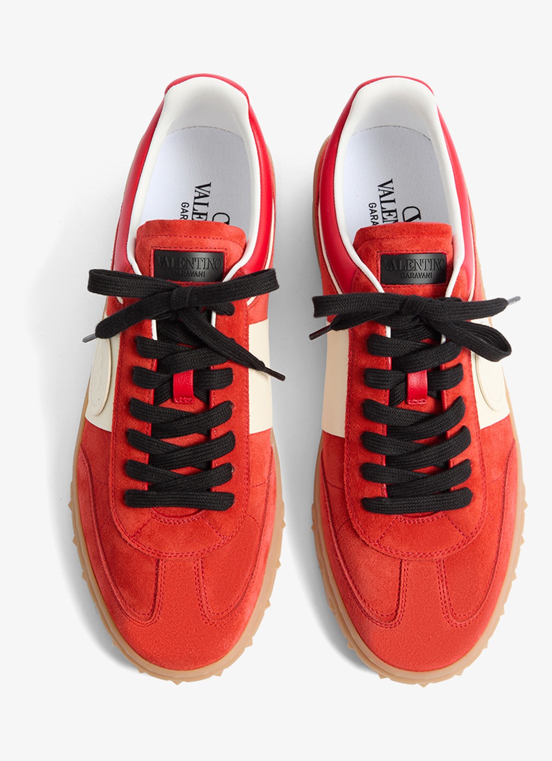 Valentino Garavani Upvillage sneaker van kalfssuède met kalfsleren details - detail 5 rood