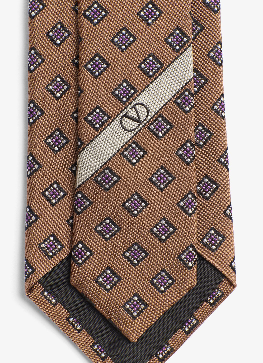 Valentino Garavani Valentie stropdas van zijde - detail 4 bruin