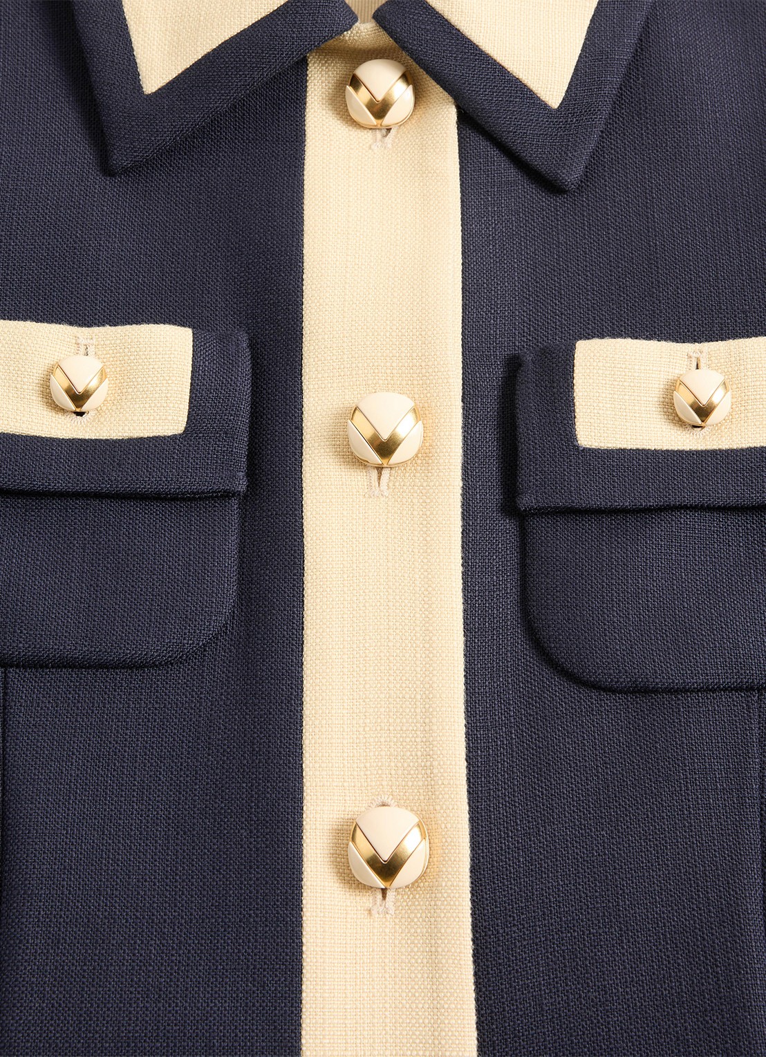Valentino Garavani Vest met strikceintuur en opgestikte zakken - detail 8 donkerblauw