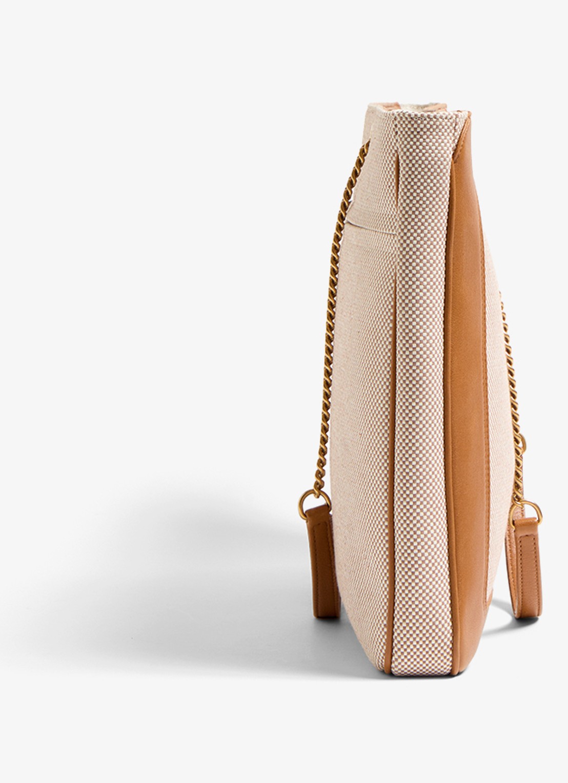 Valentino Garavani Viva Superstar Large schoudertas van canvas met lamsleren details - detail 4 camel
