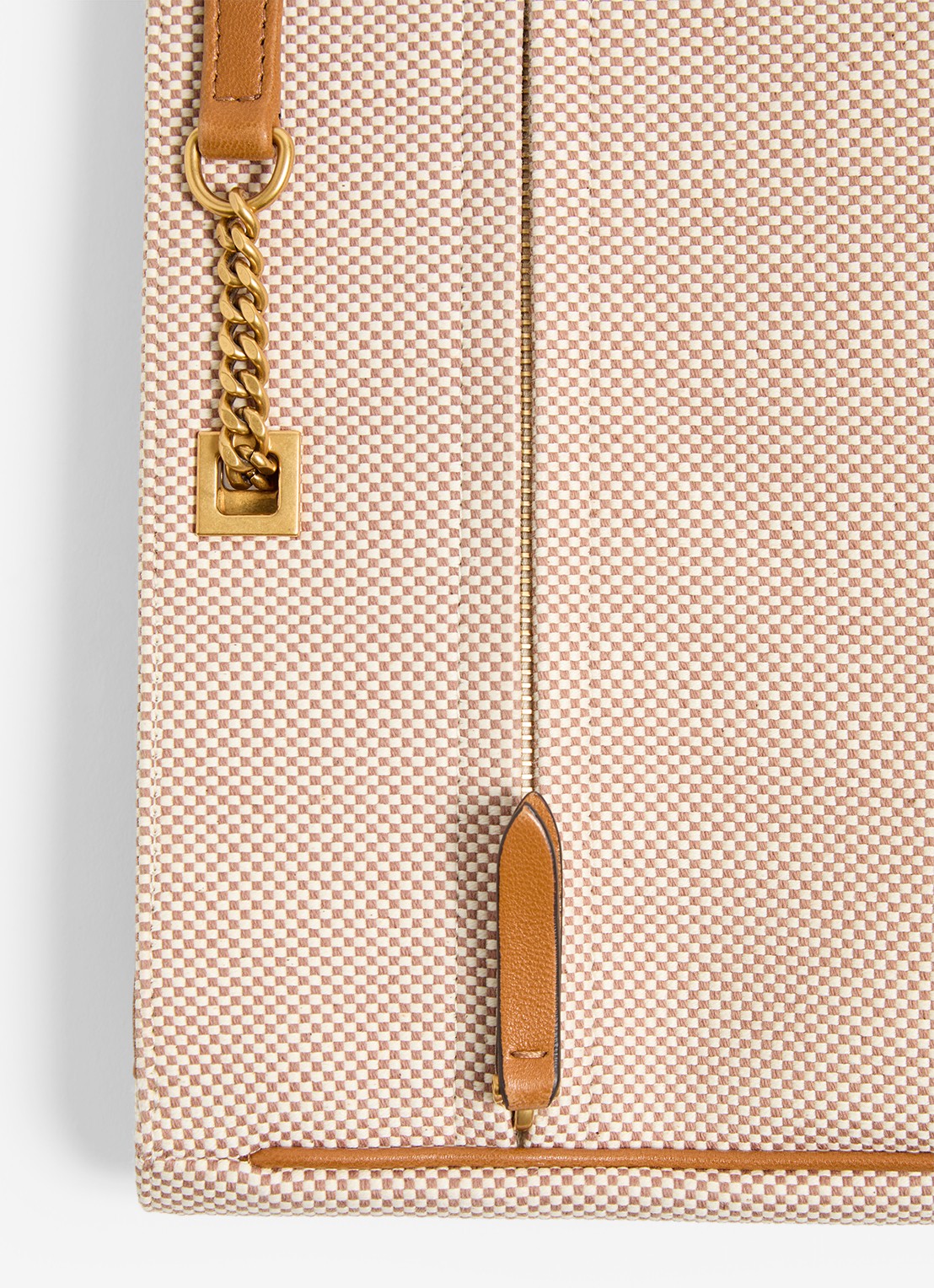 Valentino Garavani Viva Superstar Large schoudertas van canvas met lamsleren details - detail 6 camel