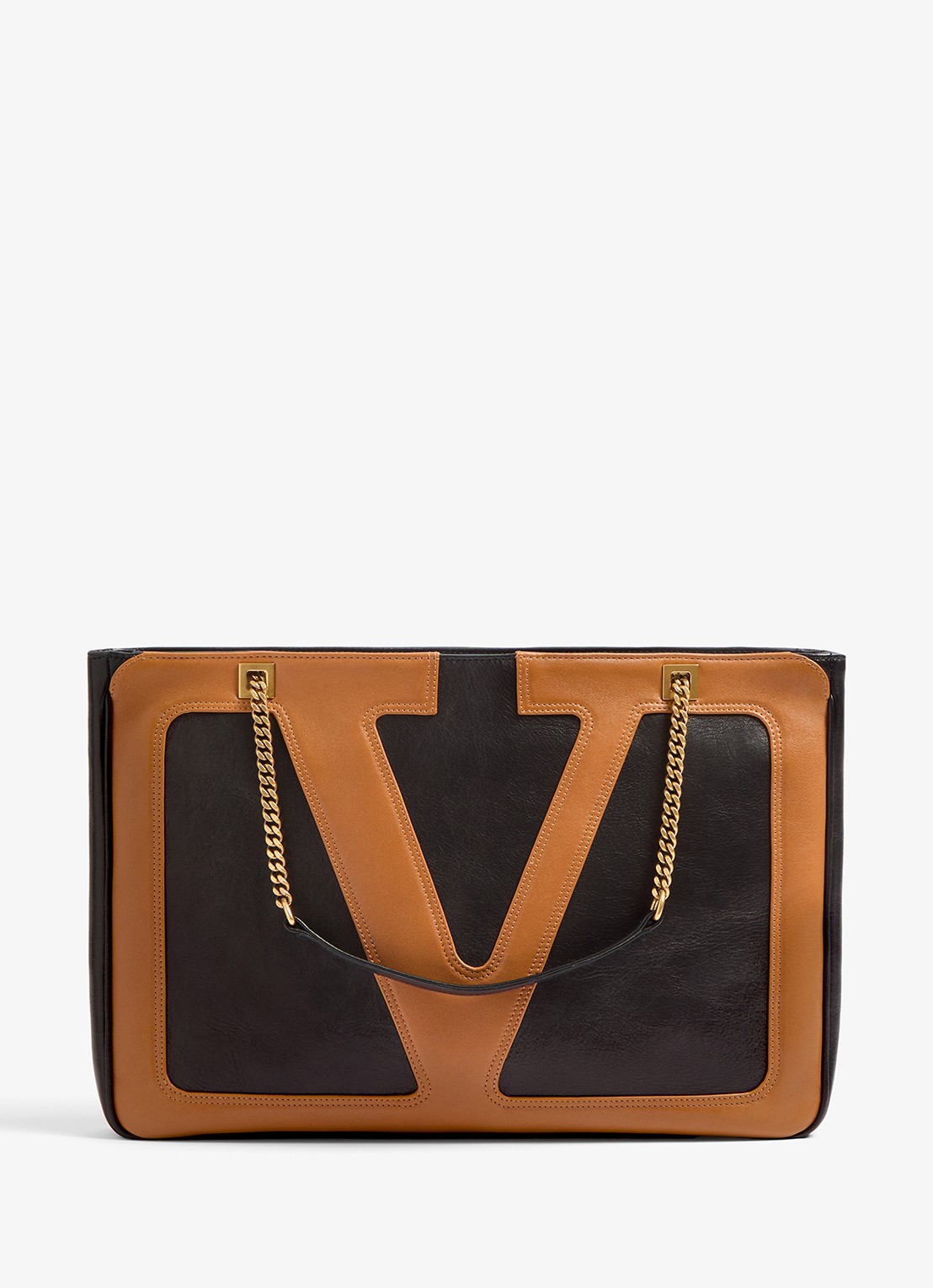 Valentino Garavani Viva Superstar Medium schoudertas van lamsleer - voorkant 7 zwart