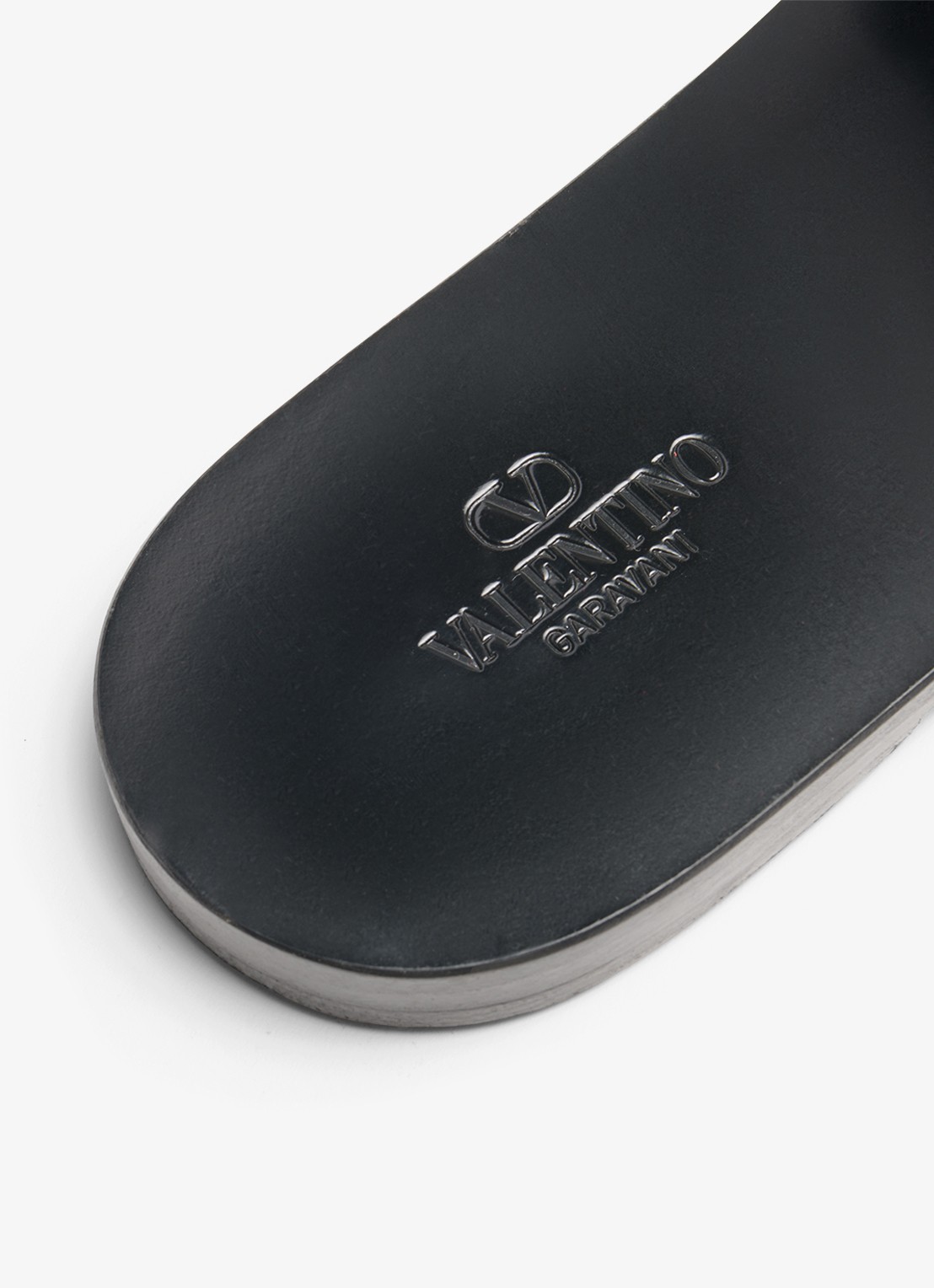 Valentino Garavani Viva Superstar slipper van geitenleer  - detail 5 zwart