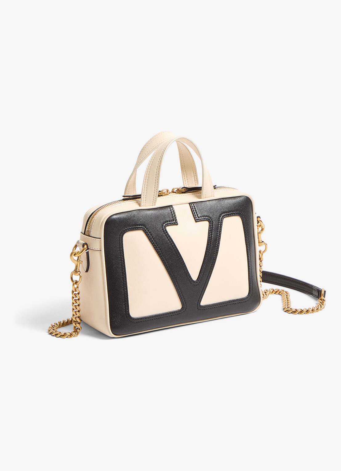 Valentino Garavani Viva Superstar Small handtas van lamsleer - detail 3 creme