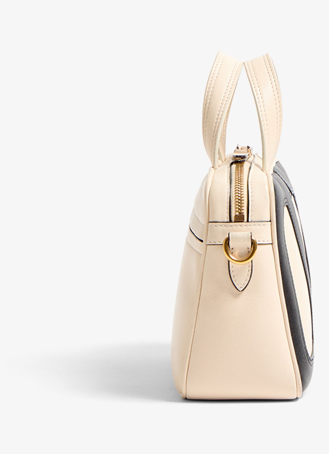 Valentino Garavani Viva Superstar Small handtas van lamsleer - detail 4 creme