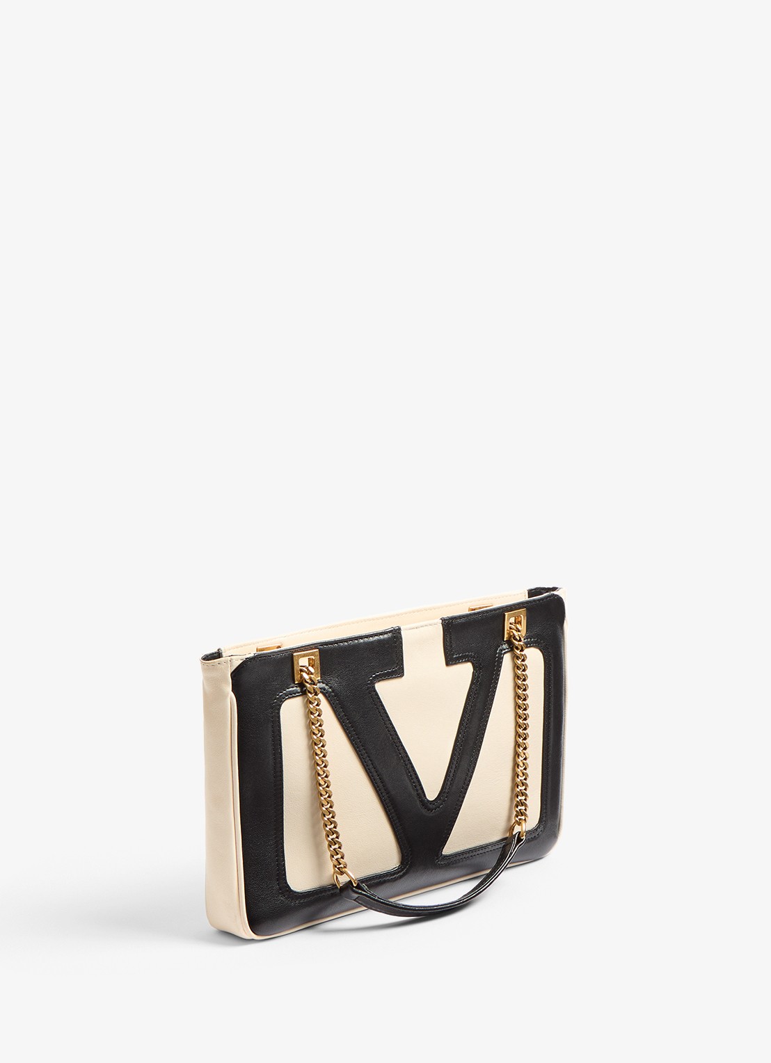 Valentino Garavani Viva Superstar Small schoudertas van lamsleer - detail 3 gebroken wit