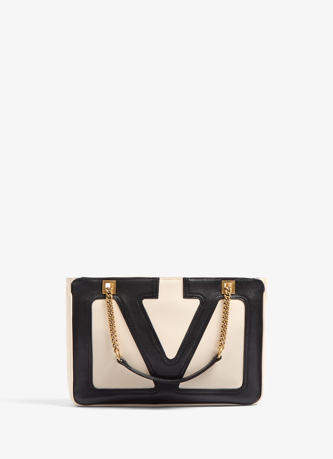 Valentino Garavani Viva Superstar Small schoudertas van lamsleer - voorkant gebroken wit