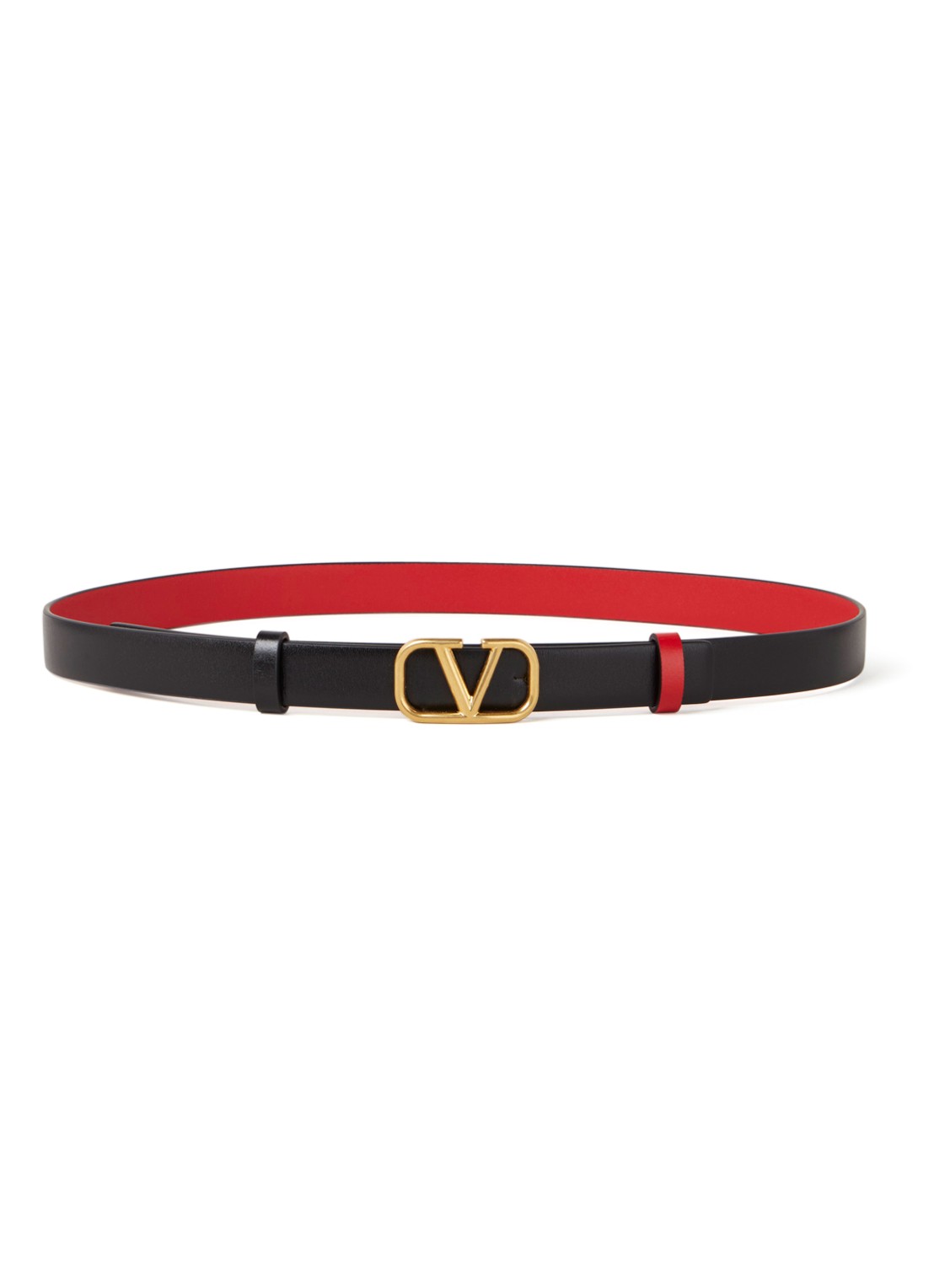 Valentino Garavani Vlogo riem van kalfsleer - voorkant zwart