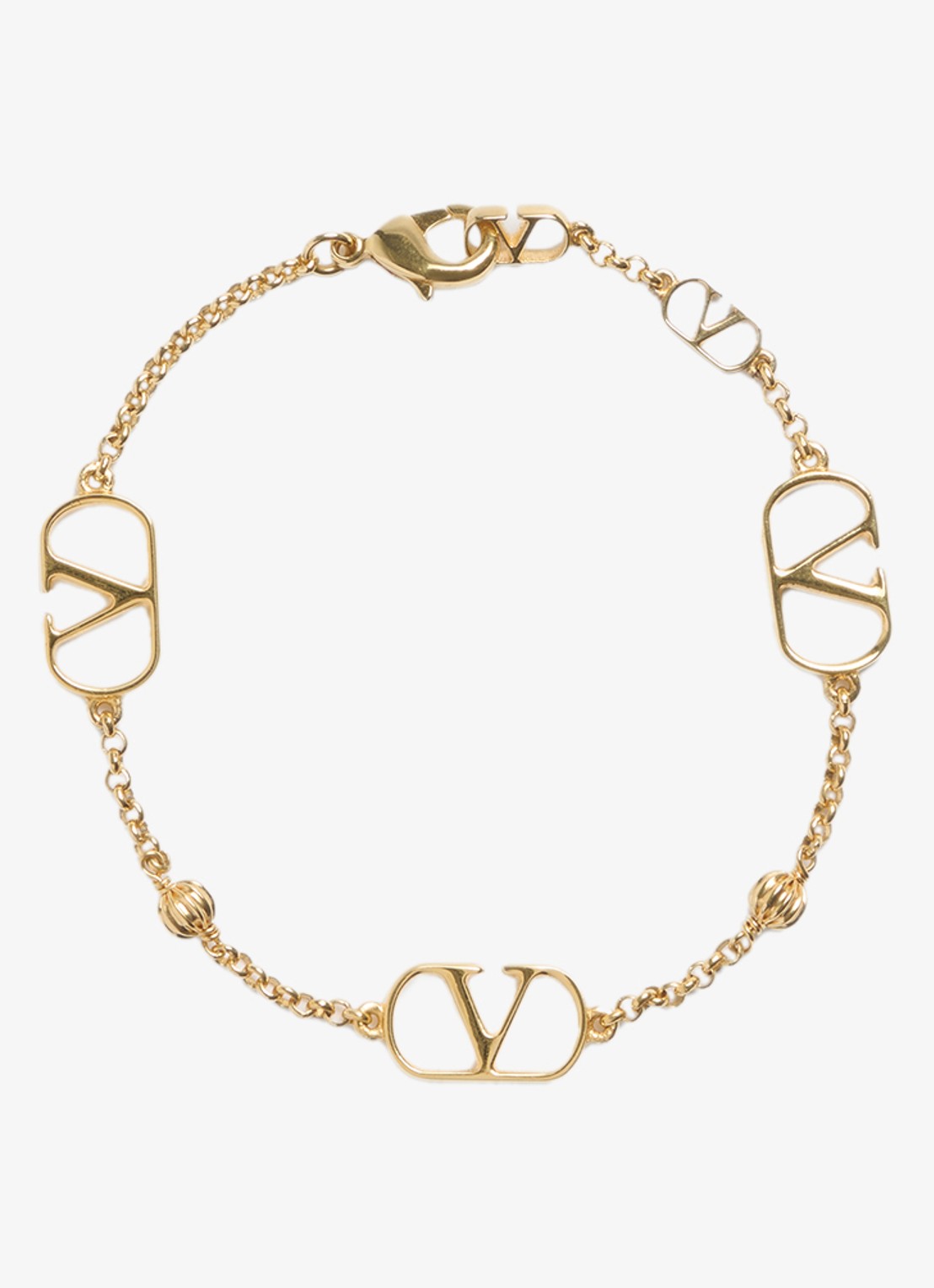 Valentino Garavani Vlogo Signature armband met logo - voorkant 3 goud