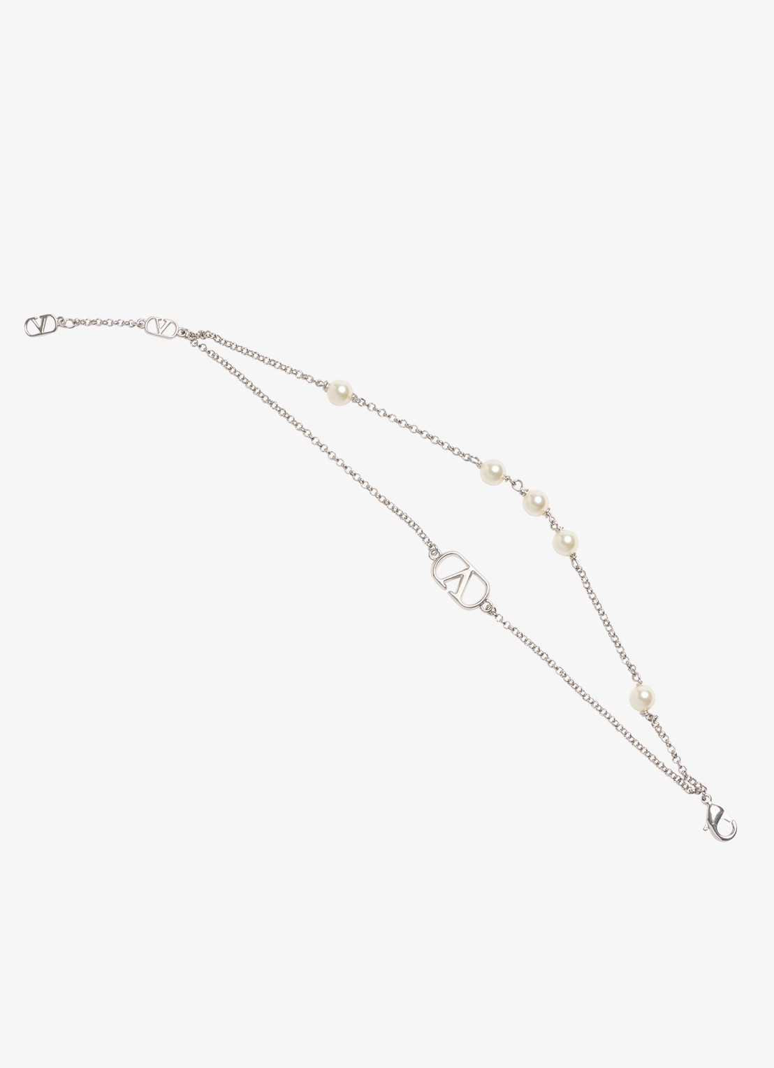 Valentino Garavani VLogo Signature armband met logo - detail zilver
