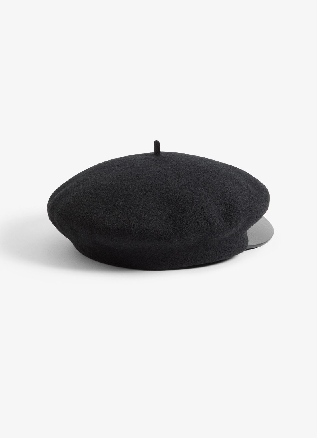 Valentino Garavani Vlogo Signature flatcap van wol met leren details - achterkant 3 zwart