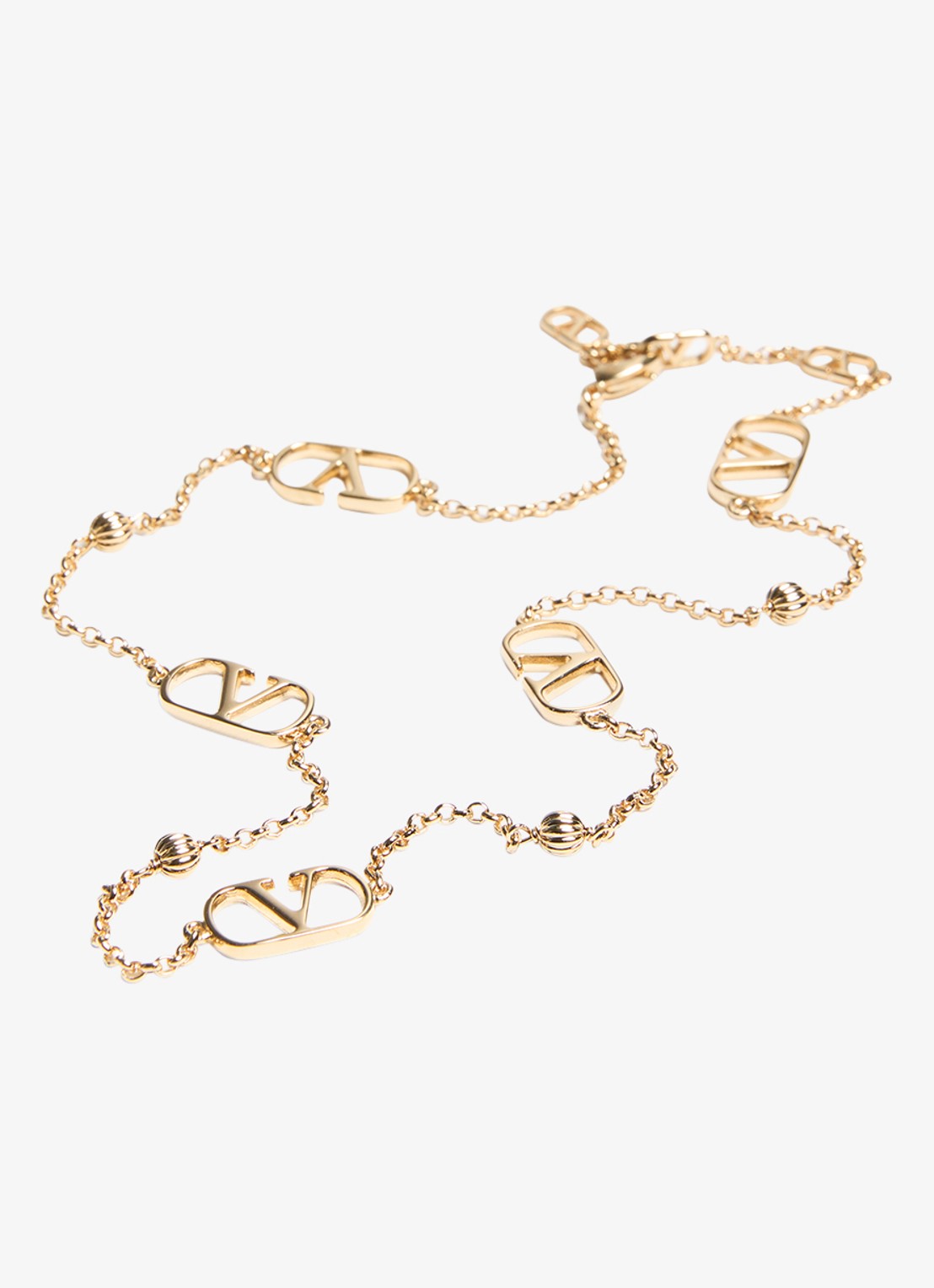Valentino Garavani Vlogo Signature ketting met logo - detail goud