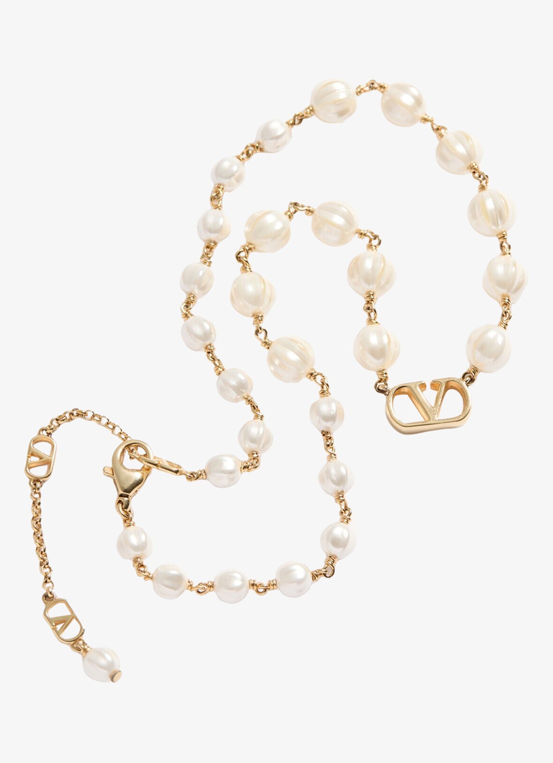 Valentino Garavani VLogo Signature ketting met logo - detail 3 goud