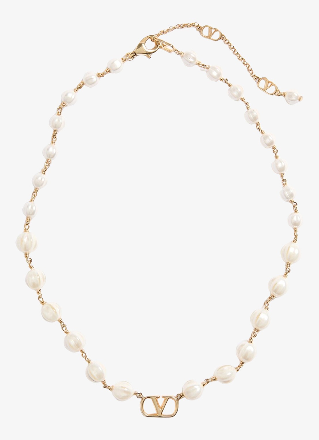 Valentino Garavani VLogo Signature ketting met logo - voorkant 4 goud